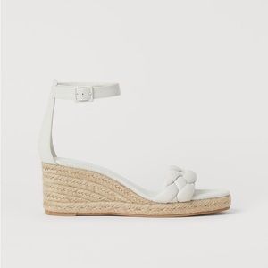 NWT H&M Wedge-heeled Espadrille Sandals in White